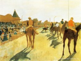 Caballos de carreras ante las gradas Caballos de carreras ante las gradas
