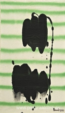 Dos negros sobre rayas verdes Dos negros sobre rayas verdes