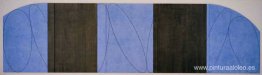 Pintura de zonas de cinco paneles azul-negro Pintura de zonas de cinco paneles azul-negro