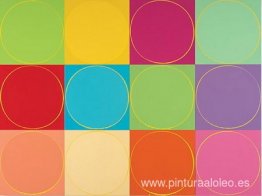 Pintura circular sin título: 12 paneles multicolores, no.1 Pintura circular sin título: 12 paneles multicolores, no.1