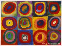 Estudio de color: cuadrados con círculos concéntricos Estudio de color: cuadrados con círculos concéntricos