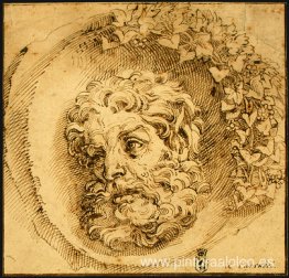 Cabeza de fauno en forma cóncava Cabeza de fauno en forma cóncava