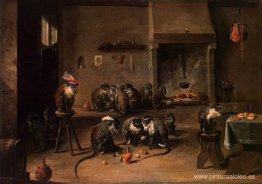 Monos en una cocina Monos en una cocina