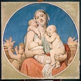 Cartón para las ventanas de la Capilla de San Fernando: Caridad Cartón para las ventanas de la Capilla de San Fernando: Caridad