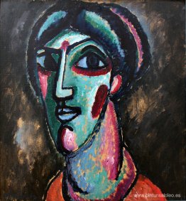 Cabeza en negro y verde Cabeza en negro y verde