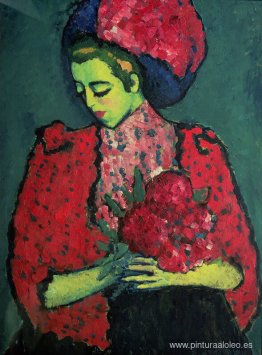 Chica joven con peonías Chica joven con peonías