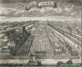 Vista de los jardines de verano desde el río Neva Vista de los jardines de verano desde el río Neva