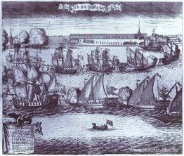 La llegada de 4 fragatas suecas a San Petersburgo después de la La llegada de 4 fragatas suecas a San Petersburgo después de la