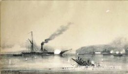 El vapor Kolkhida luchando contra los barcos turcos en el Fuerte El vapor Kolkhida luchando contra los barcos turcos en el Fuerte