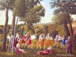 Danza griega en un paisaje Danza griega en un paisaje