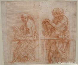 Estudio de las figuras detrás de una balaustrada. Estudio de las figuras detrás de una balaustrada.