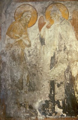 Ángel presenta la carta monástica cenobítica al monje Pacomio. Ángel presenta la carta monástica cenobítica al monje Pacomio.