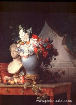Jarrón de flores con busto de flora. Jarrón de flores con busto de flora.