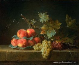 Naturaleza muerta con melocotones y uvas Naturaleza muerta con melocotones y uvas