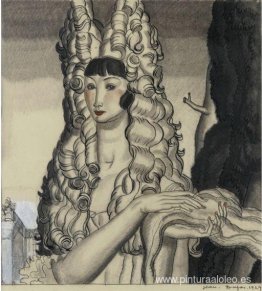 Mujer con tocado Mujer con tocado