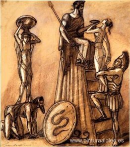 Estudios de vestuario con figuras mitológicas para el ballet “Di Estudios de vestuario con figuras mitológicas para el ballet “Di