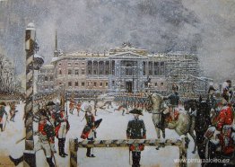 Desfile militar del emperador Pablo frente al castillo Mikhailov Desfile militar del emperador Pablo frente al castillo Mikhailov