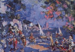 Mercado de esclavos oriental. Boceto del decorado del ballet de Mercado de esclavos oriental. Boceto del decorado del ballet de