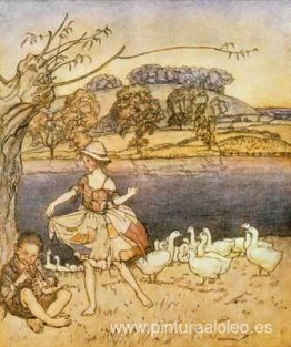 Andrajos bailando mientras el pastor de gansos flauta Andrajos bailando mientras el pastor de gansos flauta