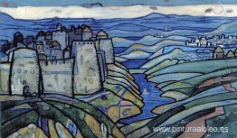 Paisaje norteño con fortaleza. Paisaje norteño con fortaleza.