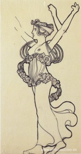 Portador de corona. Diseño para fachada decorativa de la Secesió Portador de corona. Diseño para fachada decorativa de la Secesió