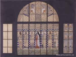 Iglesia Am Steinhof, diseño de las ventanas del lado este Iglesia Am Steinhof, diseño de las ventanas del lado este