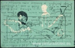 Figuras sobre fondo turquesa. Figuras sobre fondo turquesa.