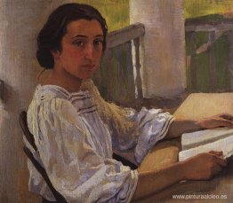 Retrato de E. Solntseva, hermana del artista. Retrato de E. Solntseva, hermana del artista.