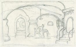 Boceto de escenografía para la ópera "Boris Godunov" de Mussorgs Boceto de escenografía para la ópera "Boris Godunov" de Mussorgs