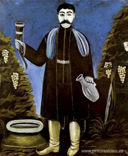 Noble con cuerno para beber vino. Noble con cuerno para beber vino.