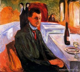 Autorretrato con botella de vino. Autorretrato con botella de vino.