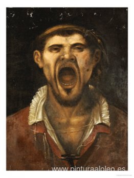 Un campesino, cabeza y hombros, gritando. Un campesino, cabeza y hombros, gritando.