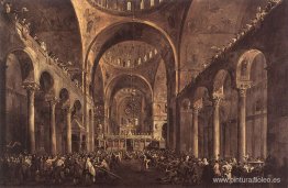 El Dux Alvise IV Mocenigo se aparece al pueblo en la Basílica de El Dux Alvise IV Mocenigo se aparece al pueblo en la Basílica de