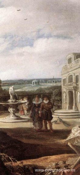 pareja casada en un jardín (detalle) pareja casada en un jardín (detalle)