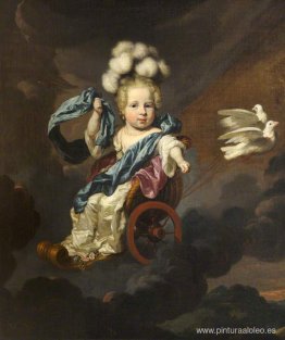 Retrato de una niña como Venus con un carro tirado por palomas Retrato de una niña como Venus con un carro tirado por palomas