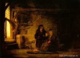 Tobit y Ana con una cabra Tobit y Ana con una cabra