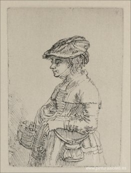 una mujer joven con una canasta una mujer joven con una canasta