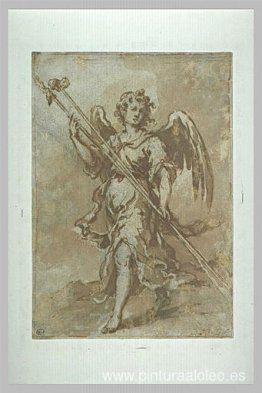 Ángel sosteniendo la lanza y el portaesponjas. Ángel sosteniendo la lanza y el portaesponjas.