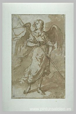 Ángel sosteniendo una pancarta Ángel sosteniendo una pancarta