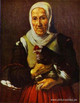 Anciana con gallina Anciana con gallina