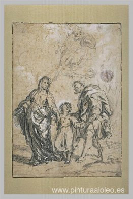 El Niño Jesús, entre la Virgen y San José El Niño Jesús, entre la Virgen y San José