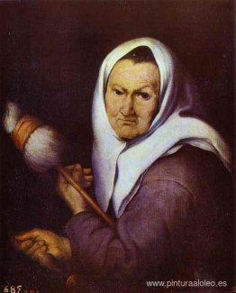 Anciana con rueca Anciana con rueca