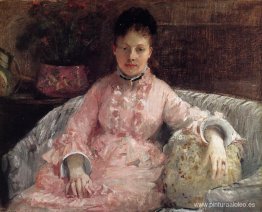 retrato, de, un, mujer, en, un, vestido rosa retrato, de, un, mujer, en, un, vestido rosa