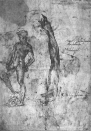 Estudio para un brazo del David de mármol y la figura del David