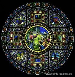 Ventana de Cristo Bendiciendo a los Evangelistas
