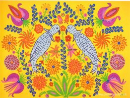 Dos loros dieron un paseo juntos en primavera
