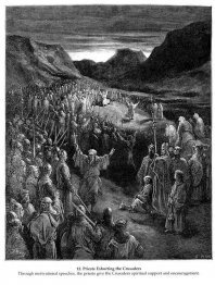 Sacerdotes exhortando a los cruzados