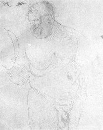 Hombre desnudo con espejo