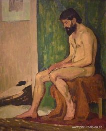 Hombre barbudo sentado