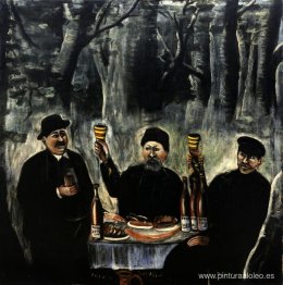 La fiesta de los ciudadanos en un bosque.